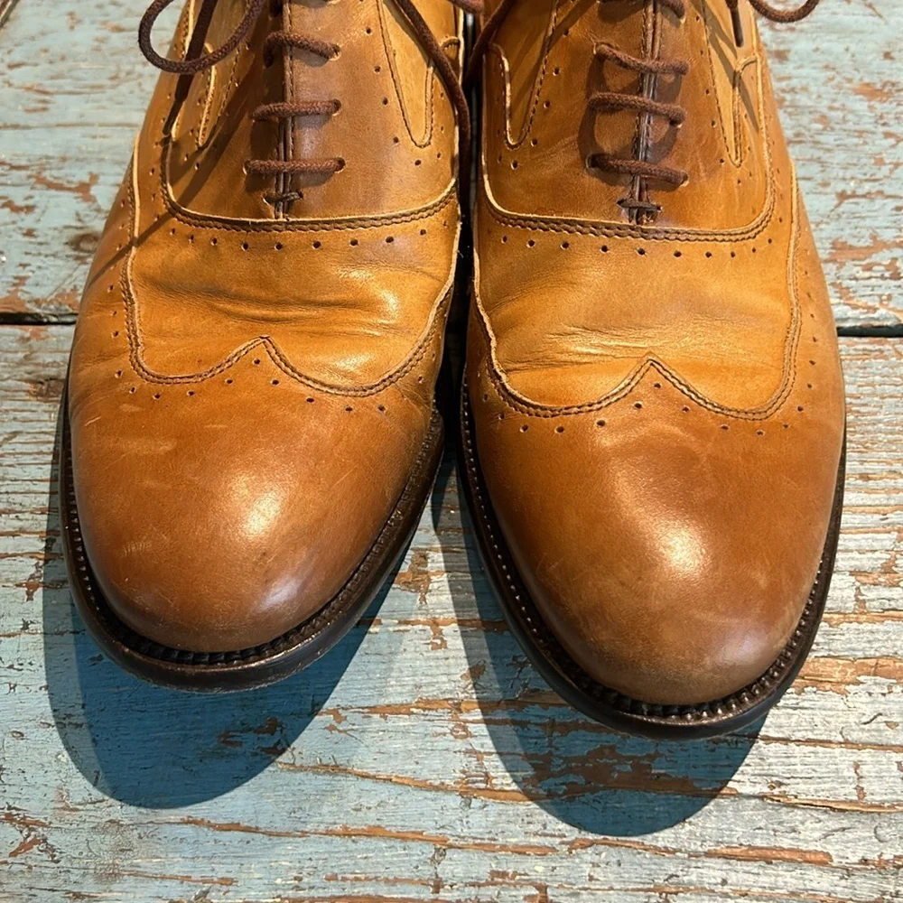 Mercanti Fiorentini Cuoio Wing Tip 7389 Men’s Shoes Italy Leather Size 8